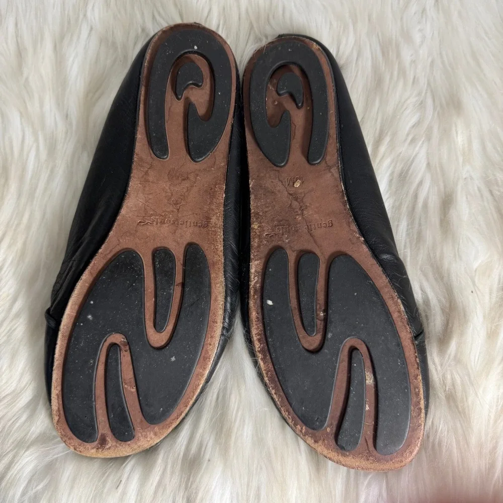 Gentle Souls Bayside Black Leather Ballet Flats Round Toe Shoes Womens 10M‎